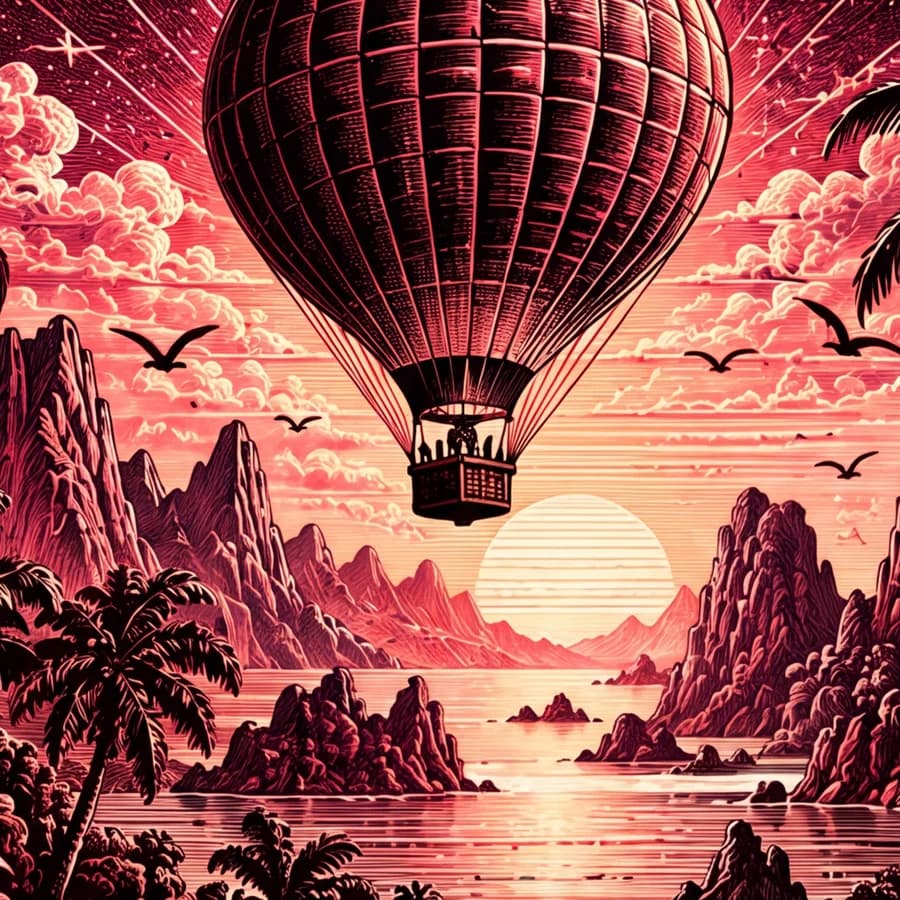 Ilustrace z etikety kávy Tropický vítr